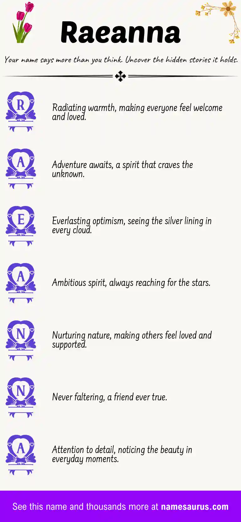 Acrostic poem about Raeanna.