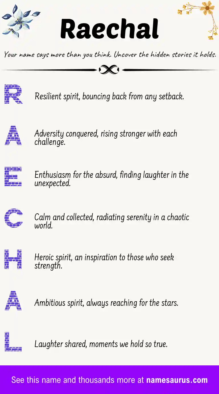 Acrostic poem about Raechal.