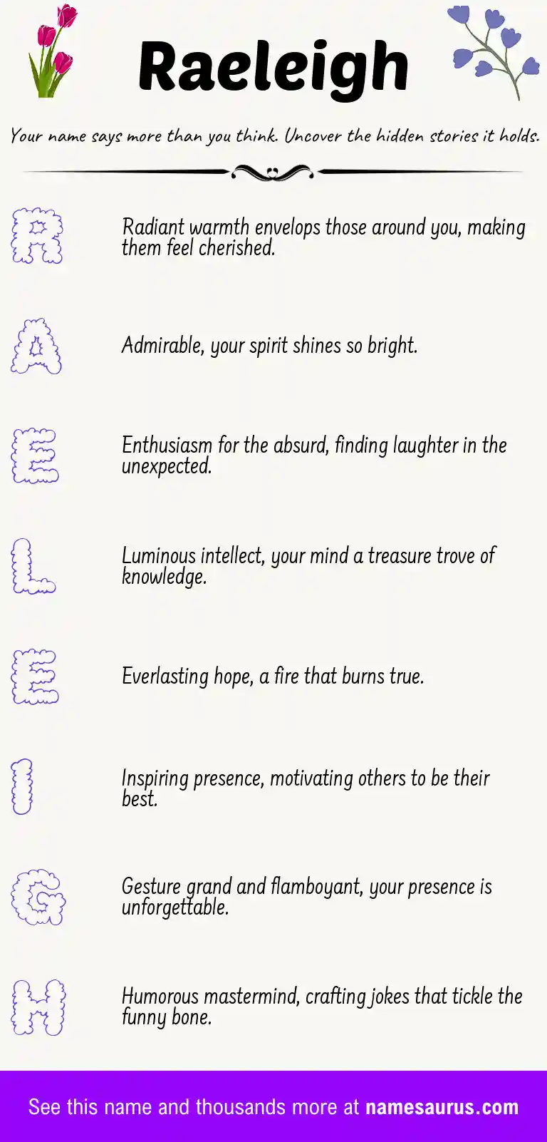Acrostic poem about Raeleigh.