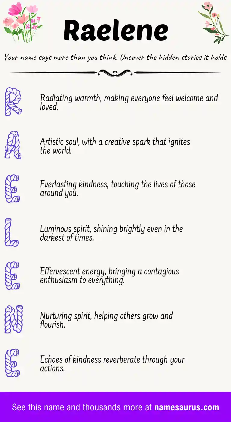 Acrostic poem about Raelene.