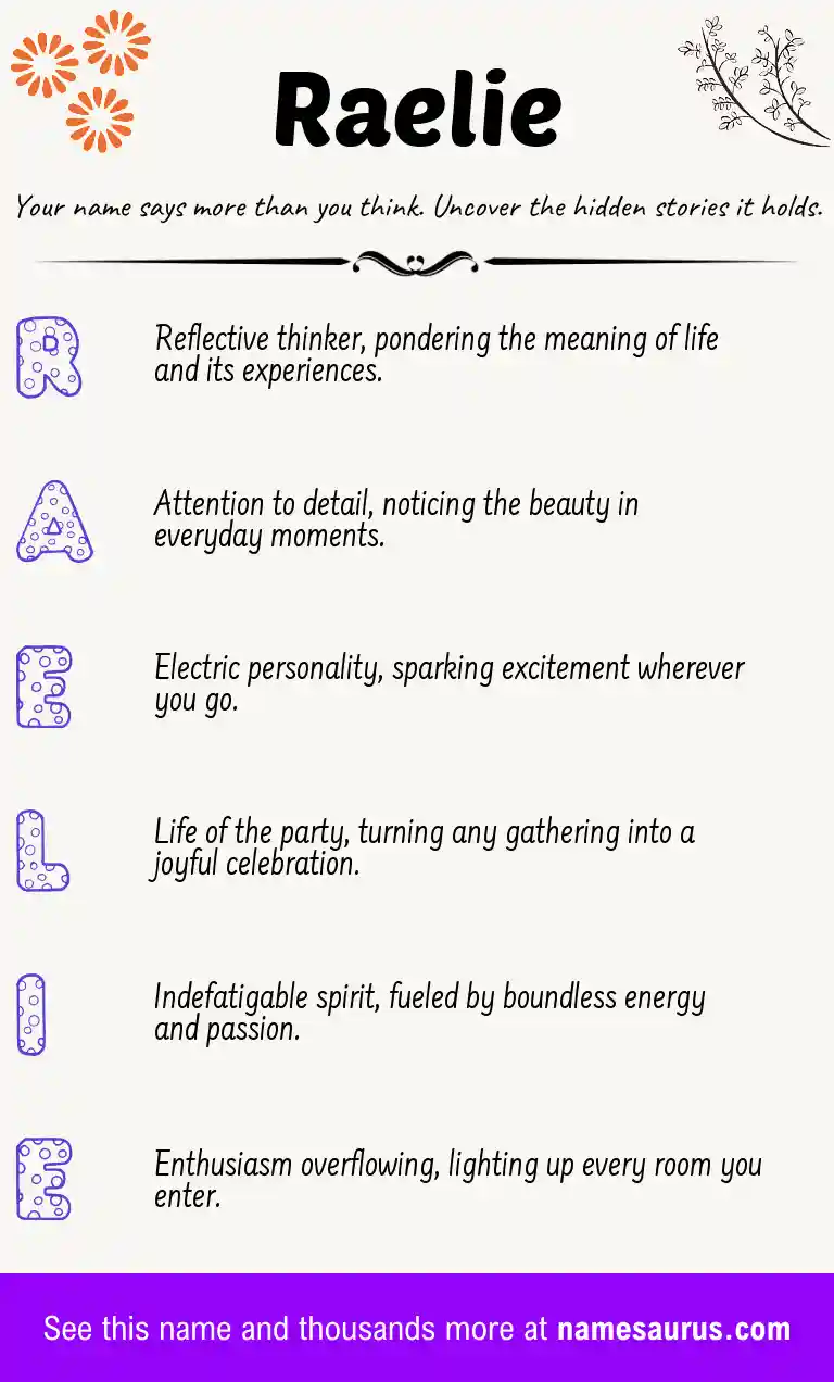 Acrostic poem about Raelie.