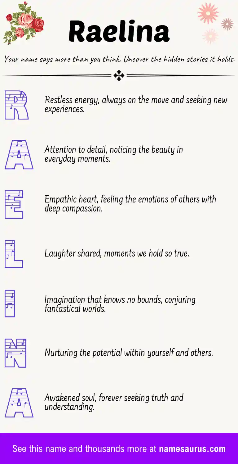 Acrostic poem about Raelina.