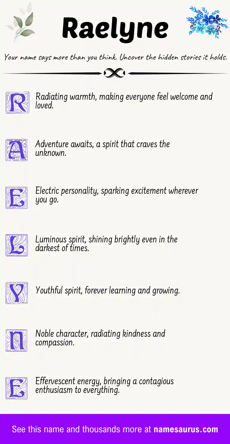 Acrostic poem about Raelyne.