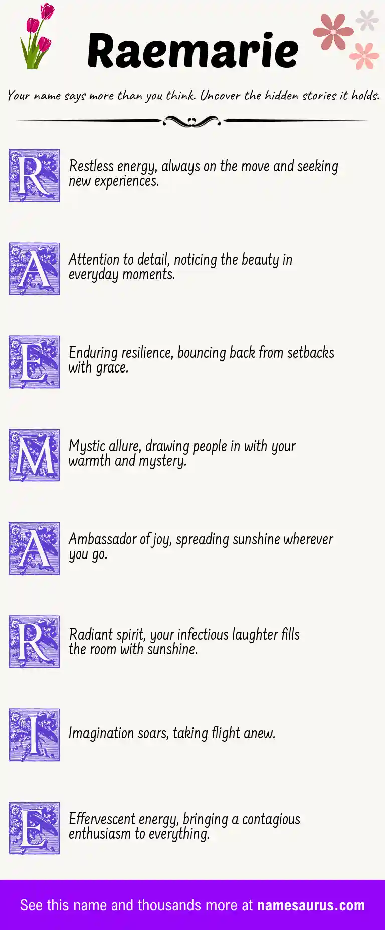 Acrostic poem about Raemarie.