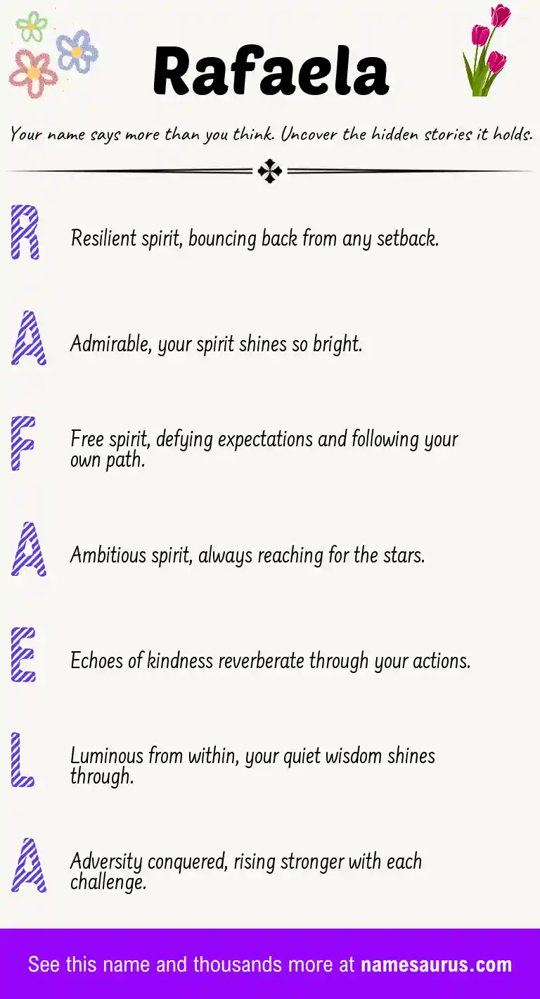 Acrostic poem about Rafaela.