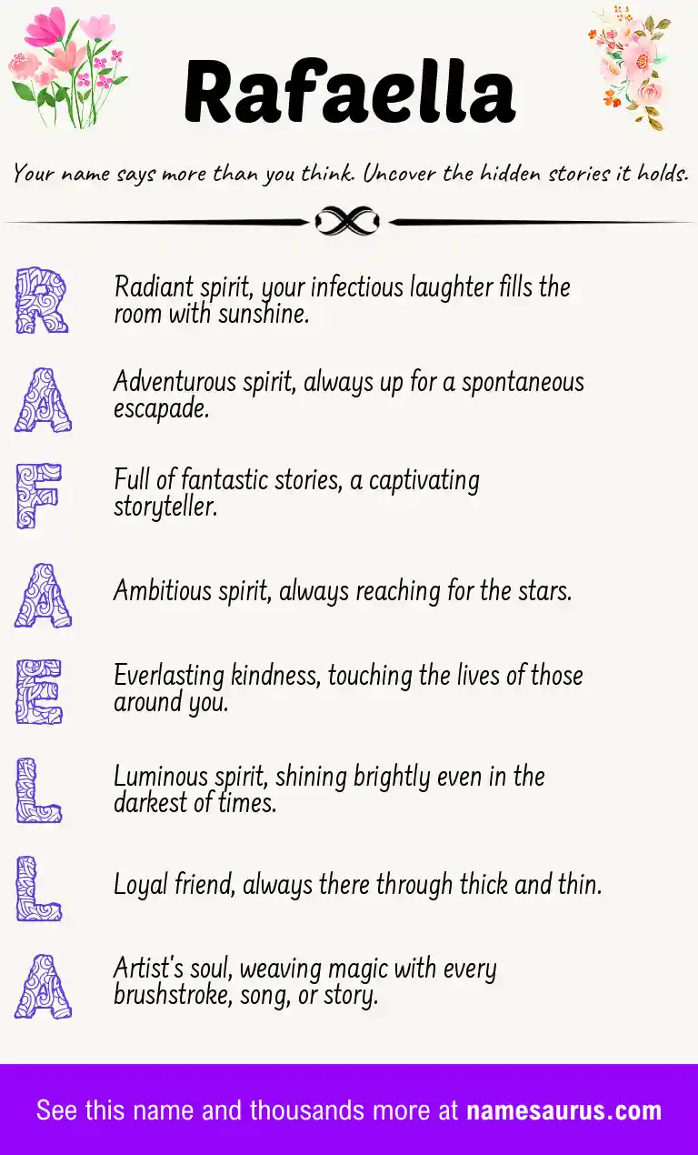 Acrostic poem about Rafaella.