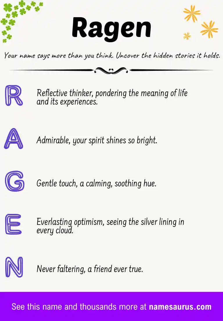 Acrostic poem about Ragen.