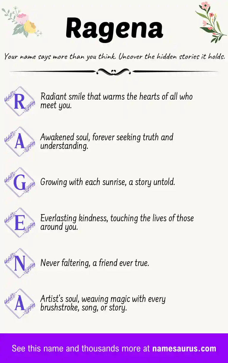 Acrostic poem about Ragena.