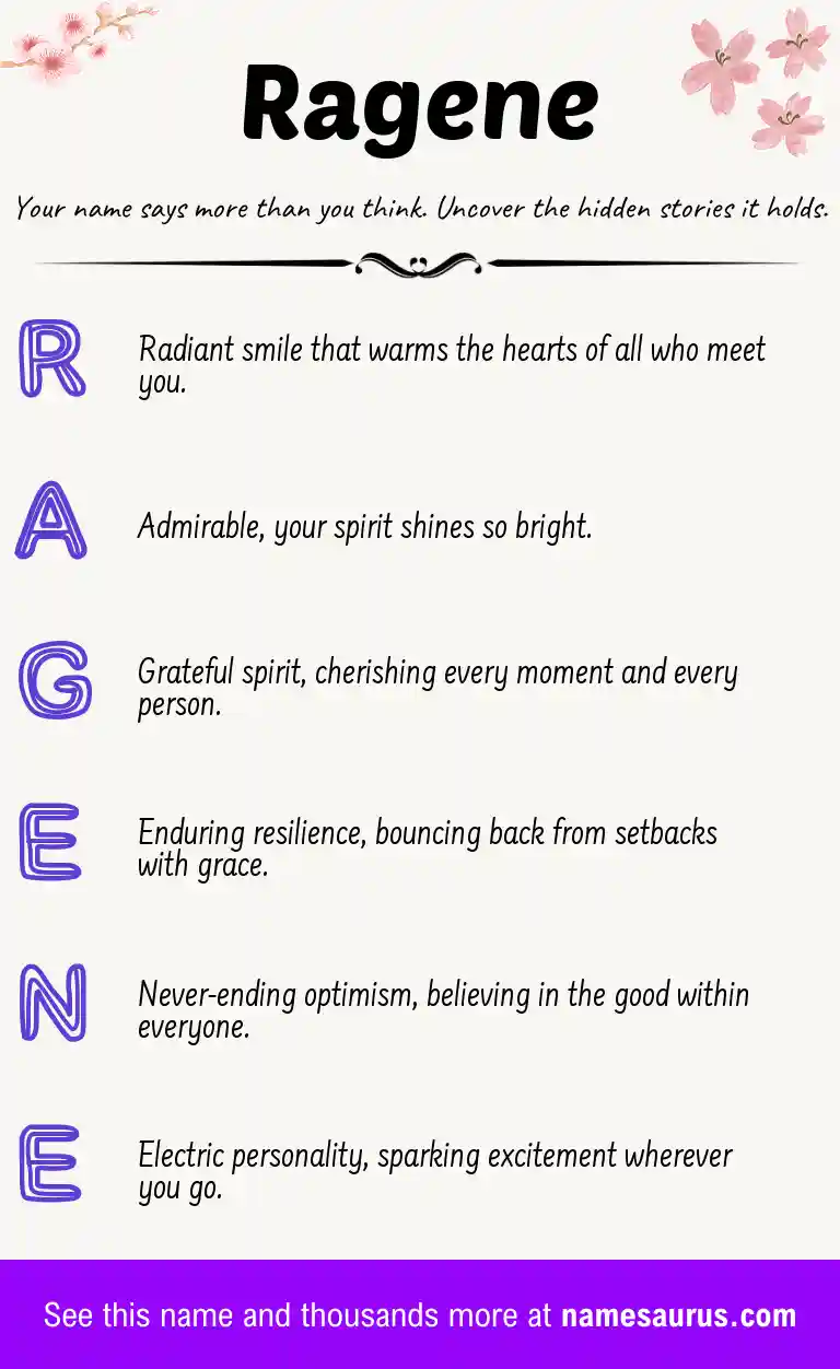 Acrostic poem about Ragene.