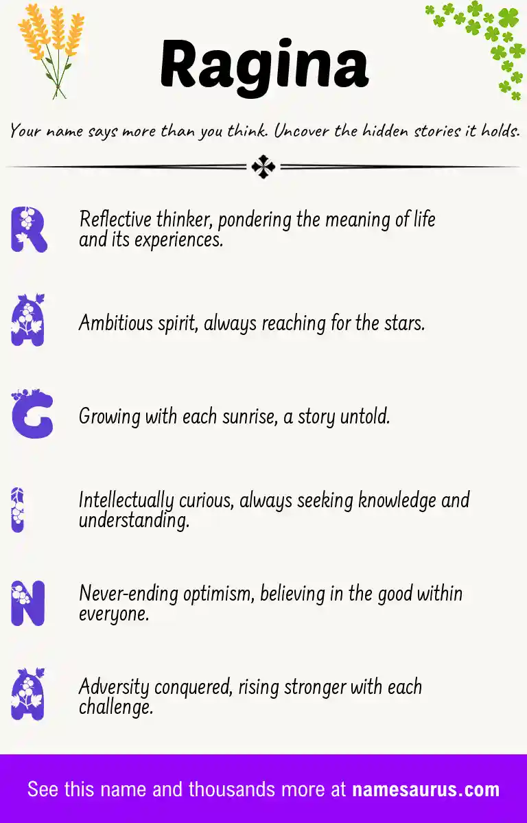 Acrostic poem about Ragina.