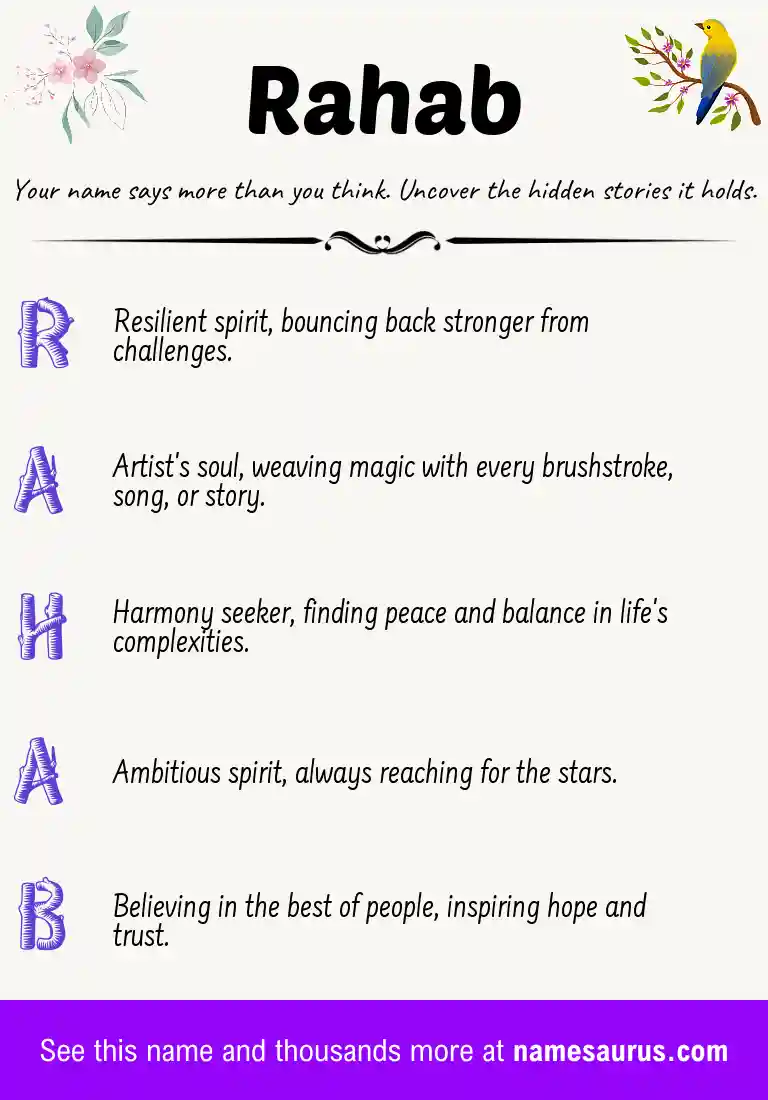 Acrostic poem about Rahab.