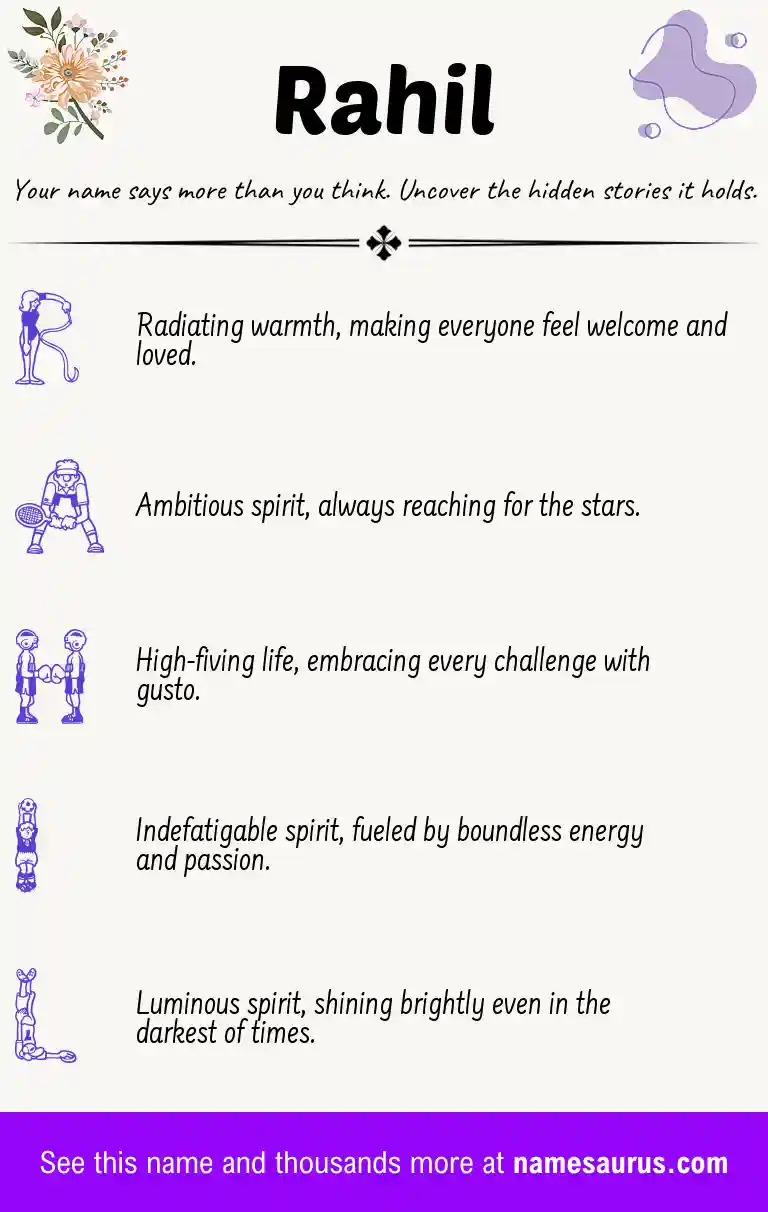 Acrostic poem about Rahil.