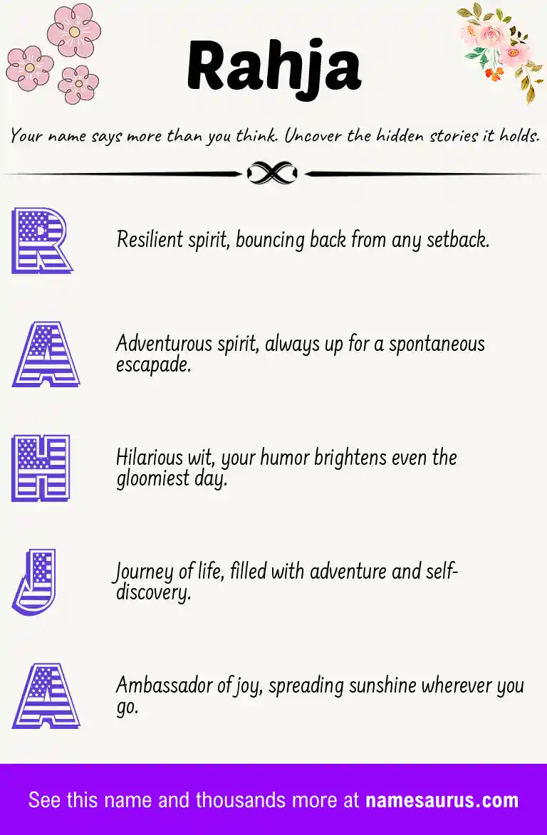 Acrostic poem about Rahja.