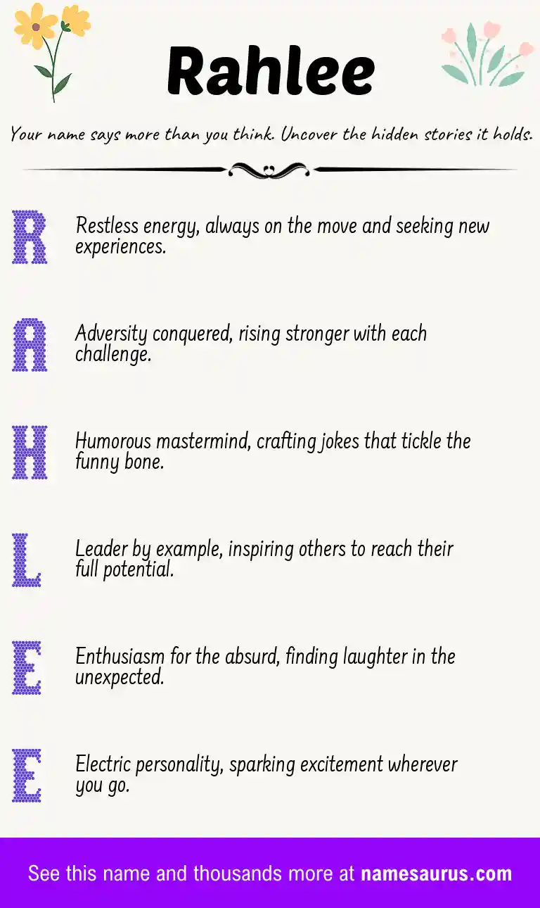 Acrostic poem about Rahlee.