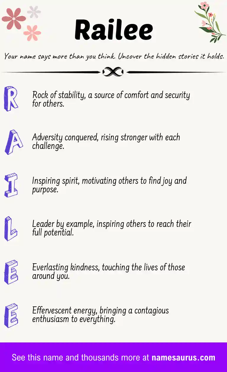 Acrostic poem about Railee.