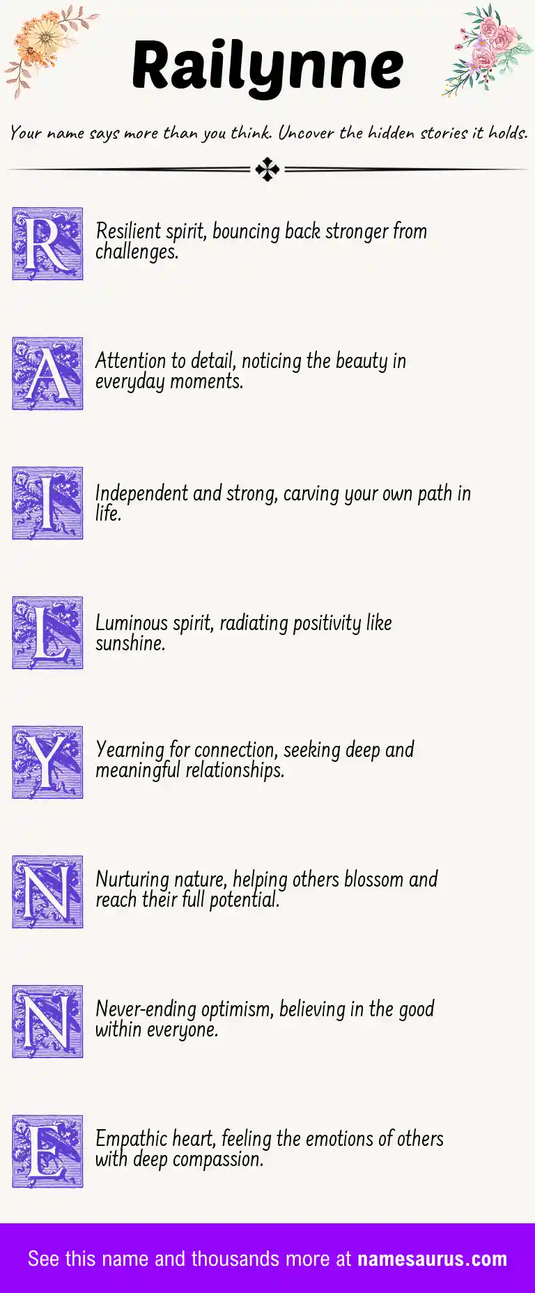 Acrostic poem about Railynne.