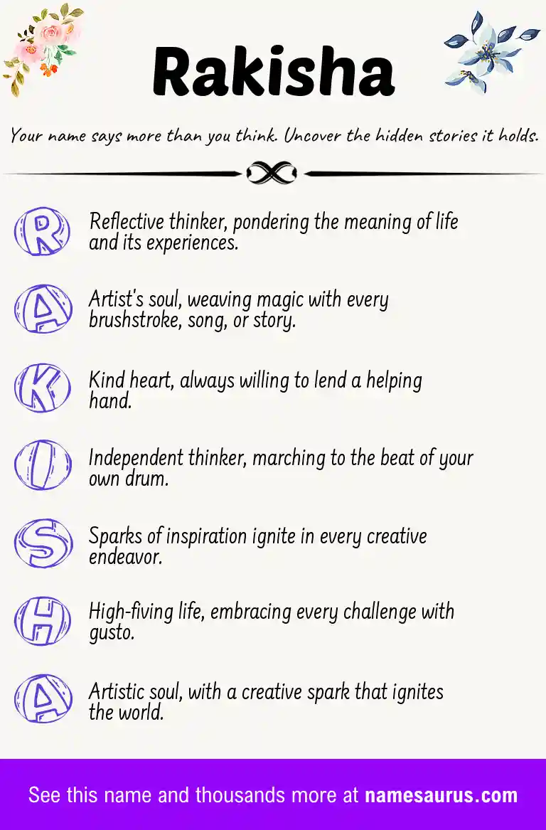 Acrostic poem about Rakisha.
