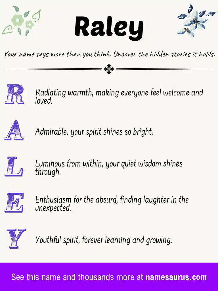 Acrostic poem about Raley.