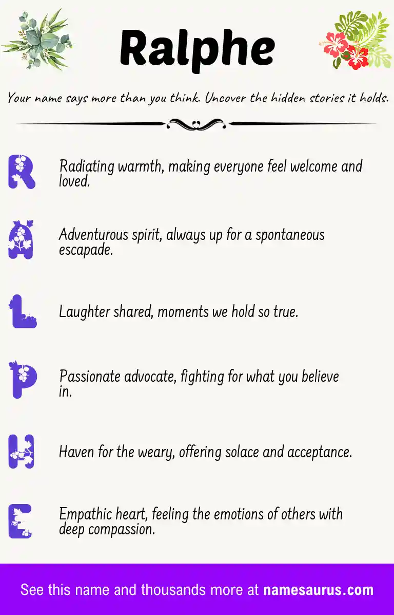 Acrostic poem about Ralphe.
