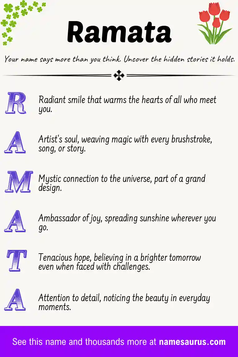 Acrostic poem about Ramata.