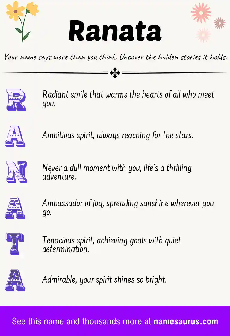 Acrostic poem about Ranata.