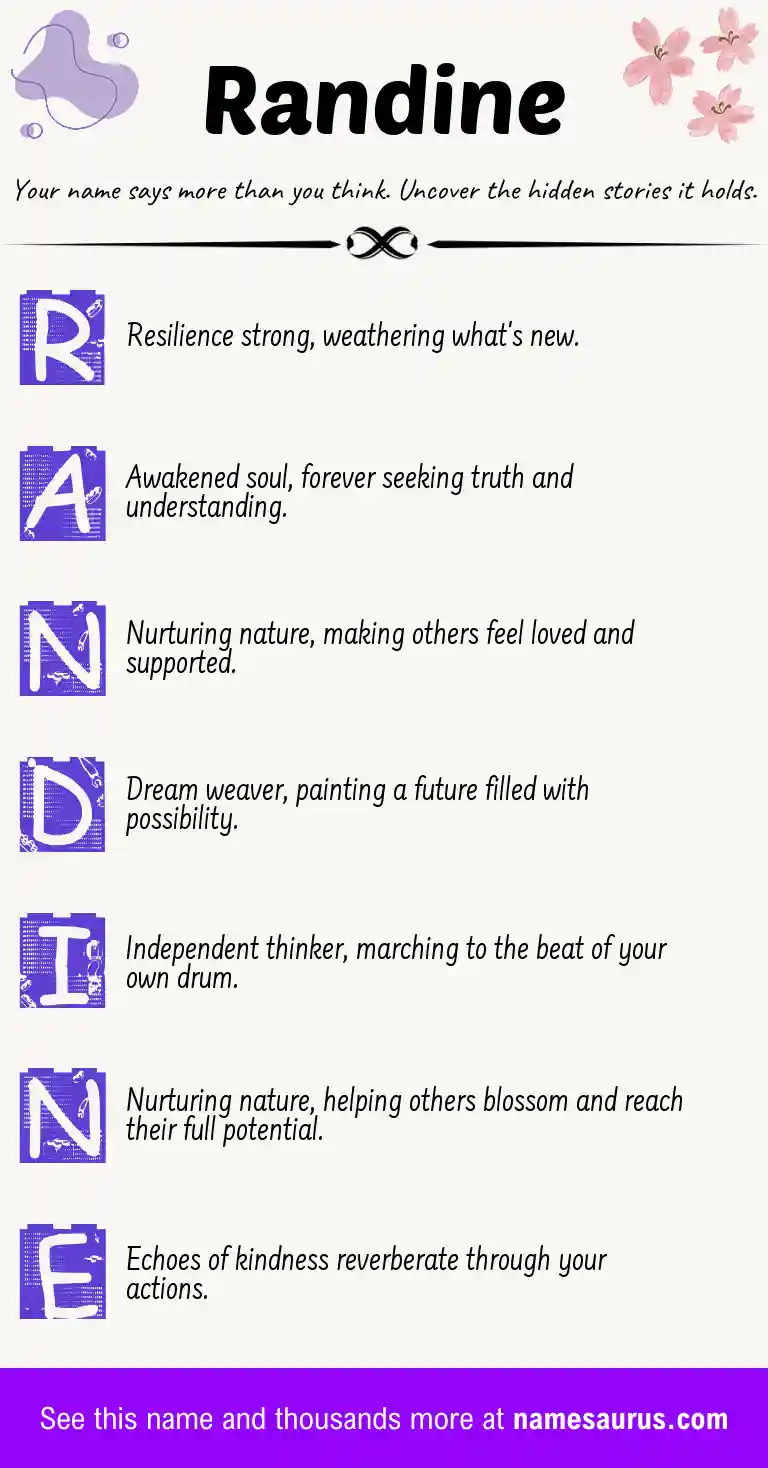 Acrostic poem about Randine.