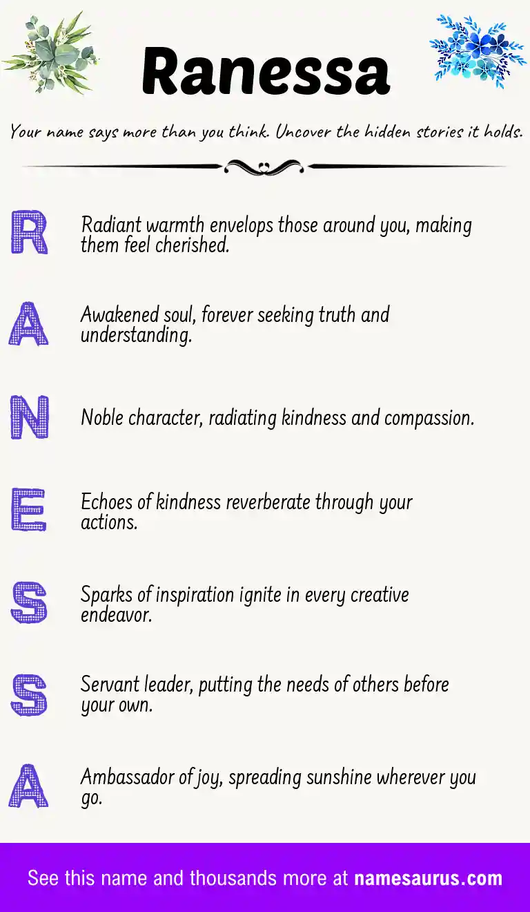 Acrostic poem about Ranessa.