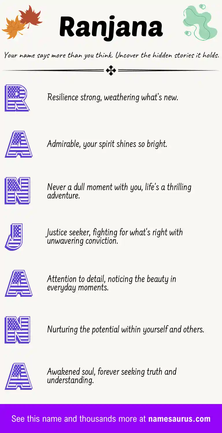 Acrostic poem about Ranjana.