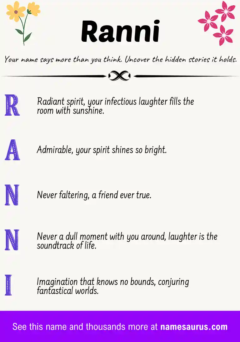 Acrostic poem about Ranni.