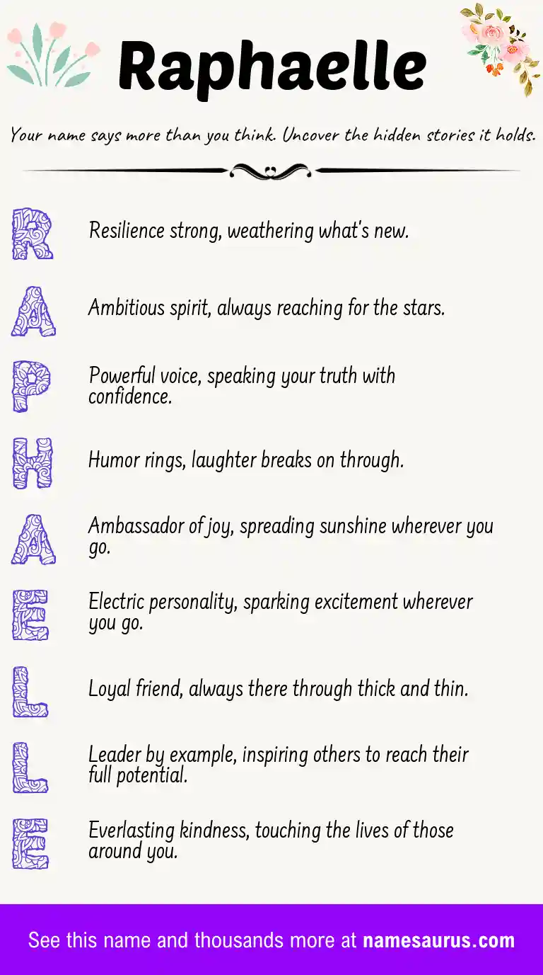 Acrostic poem about Raphaelle.