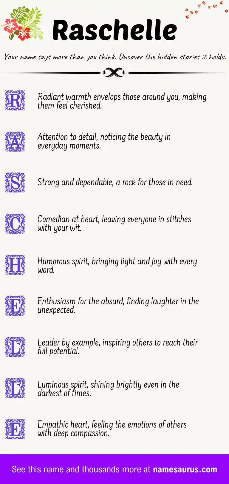 Acrostic poem about Raschelle.
