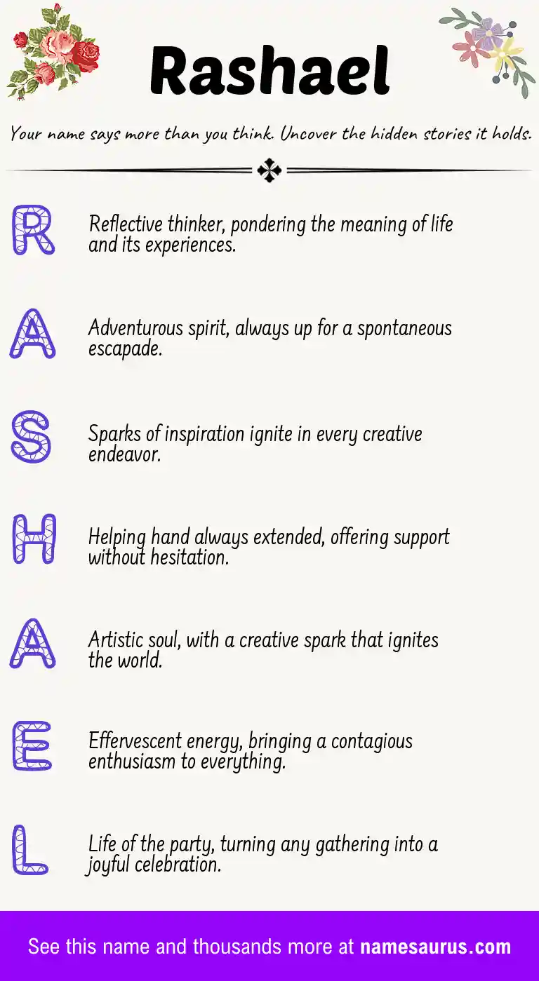 Acrostic poem about Rashael.