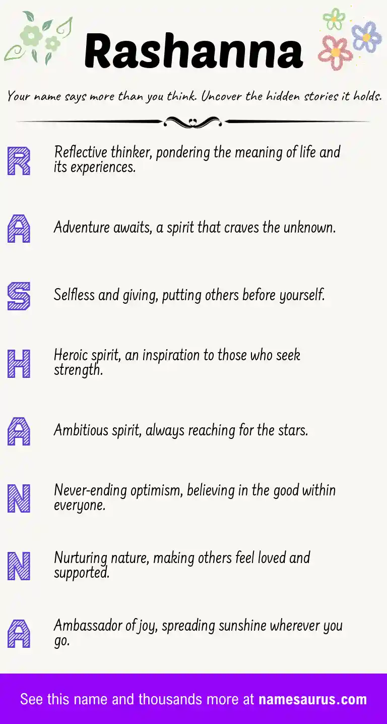 Acrostic poem about Rashanna.