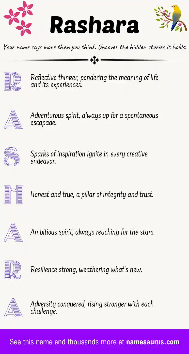 Acrostic poem about Rashara.