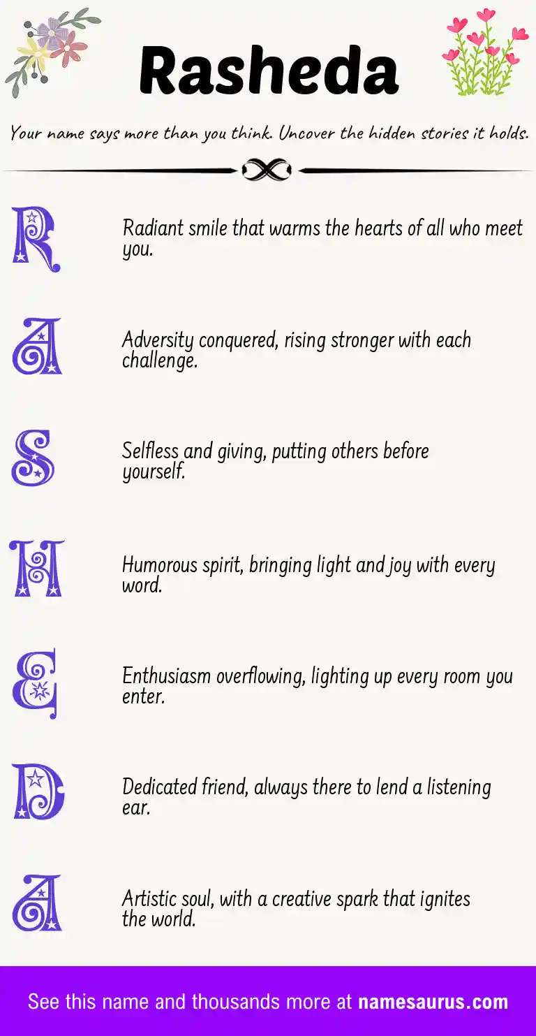 Acrostic poem about Rasheda.
