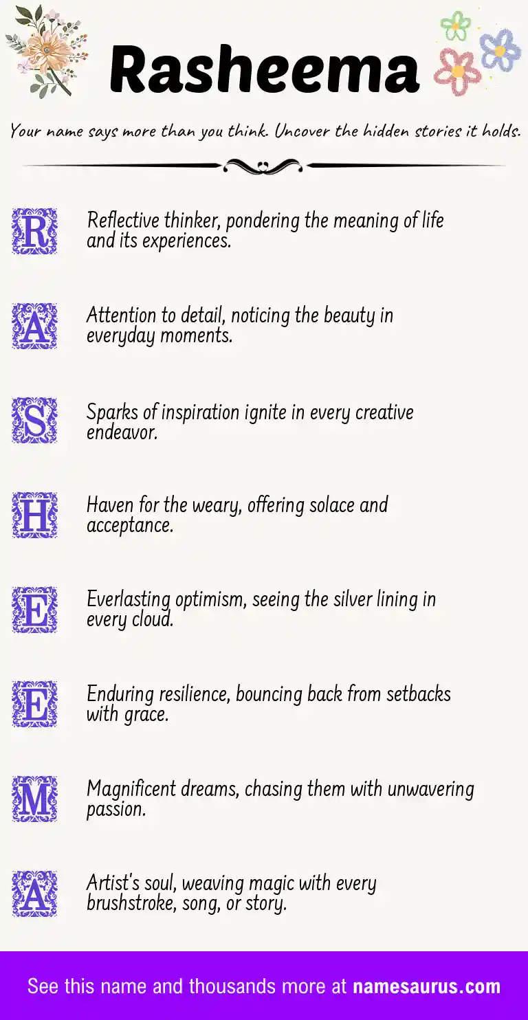 Acrostic poem about Rasheema.