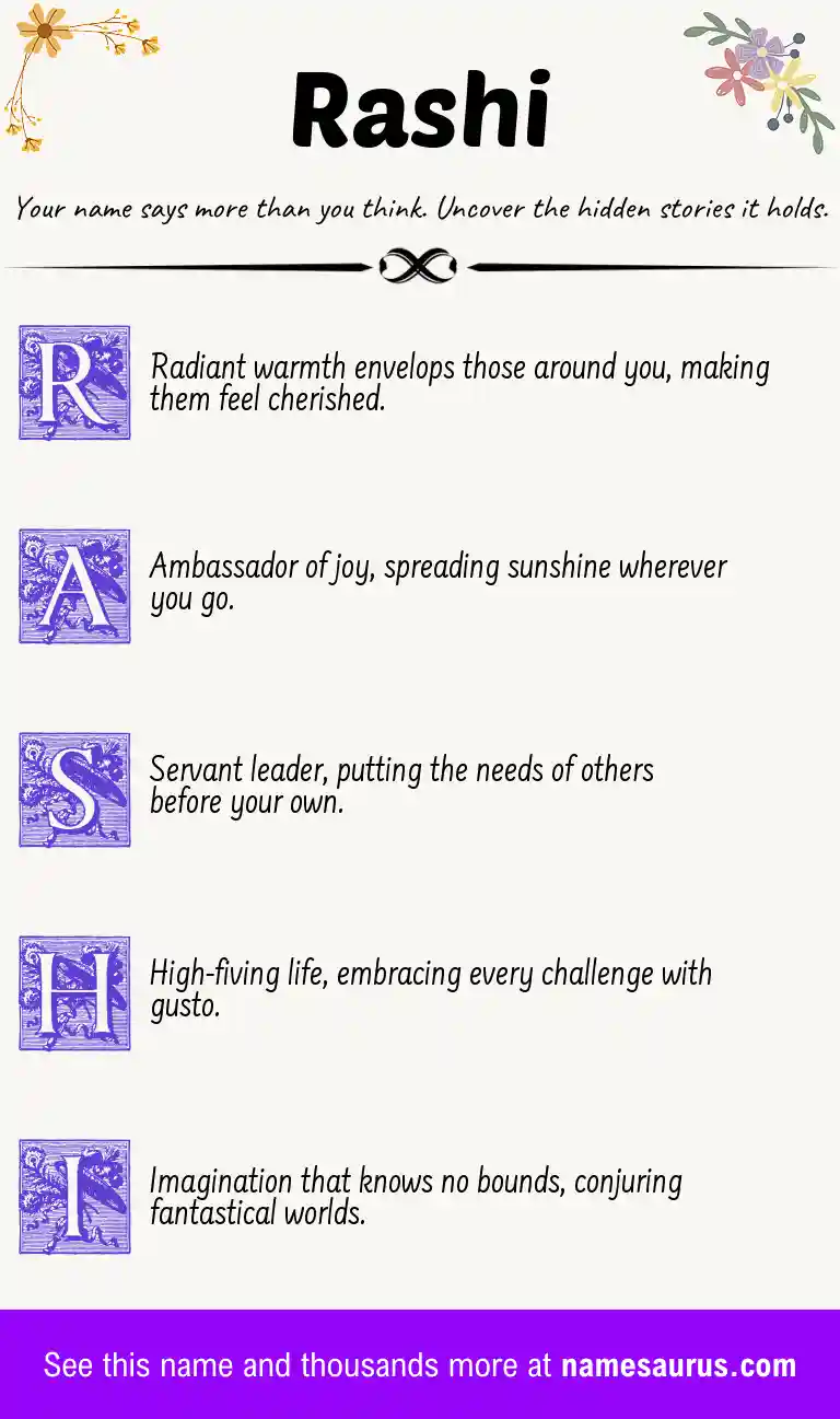 Acrostic poem about Rashi.