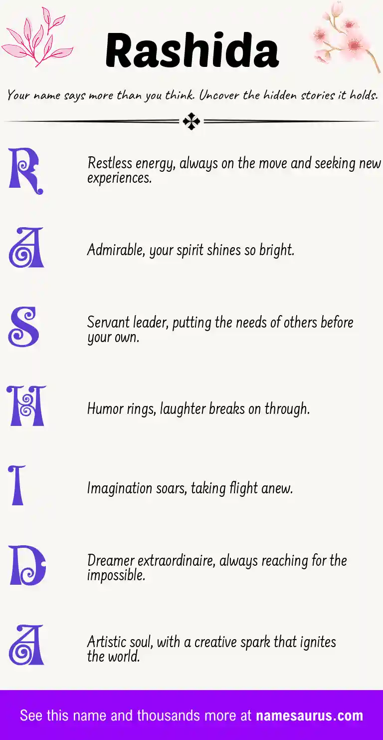 Acrostic poem about Rashida.