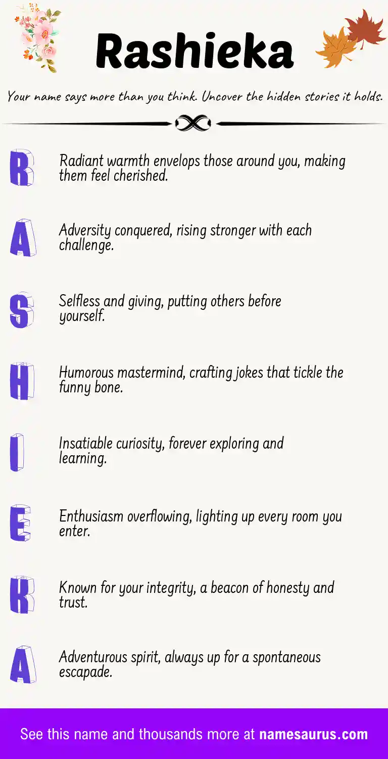 Acrostic poem about Rashieka.