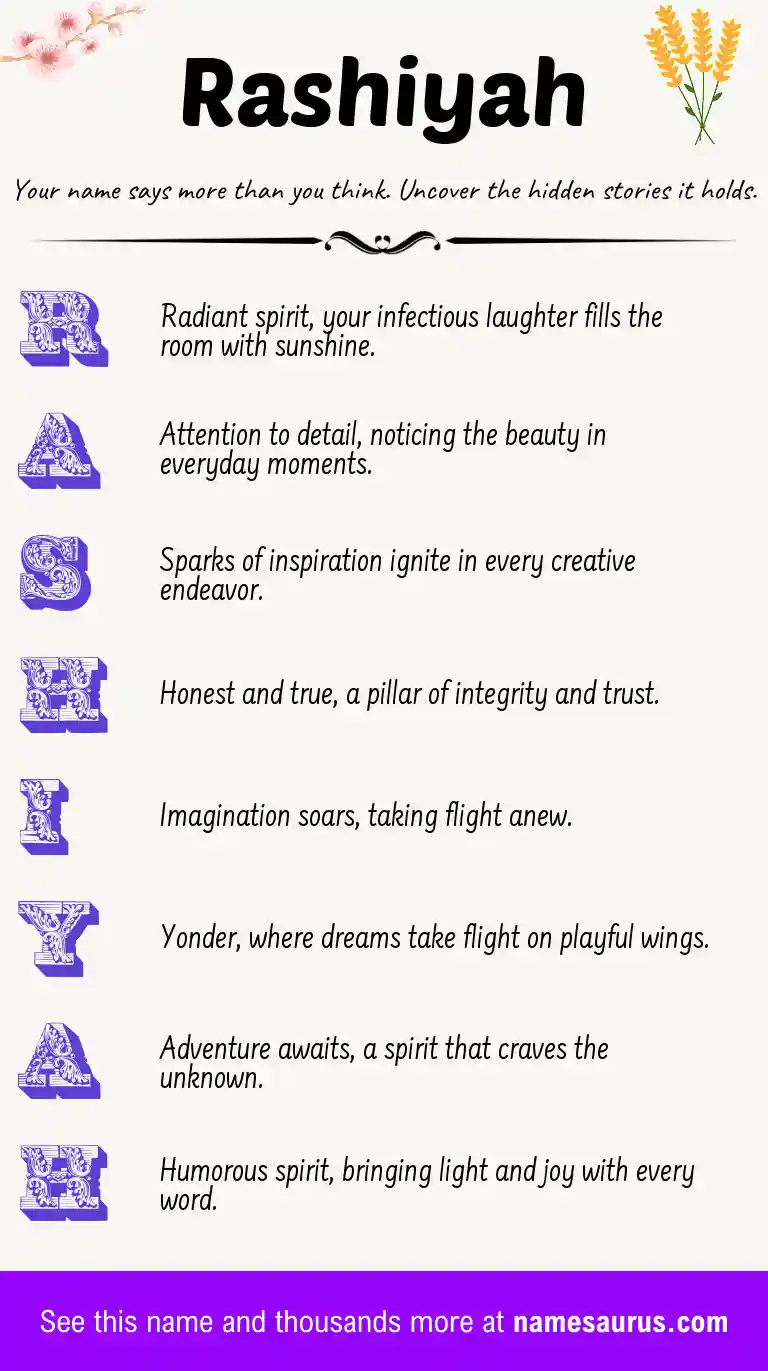 Acrostic poem about Rashiyah.
