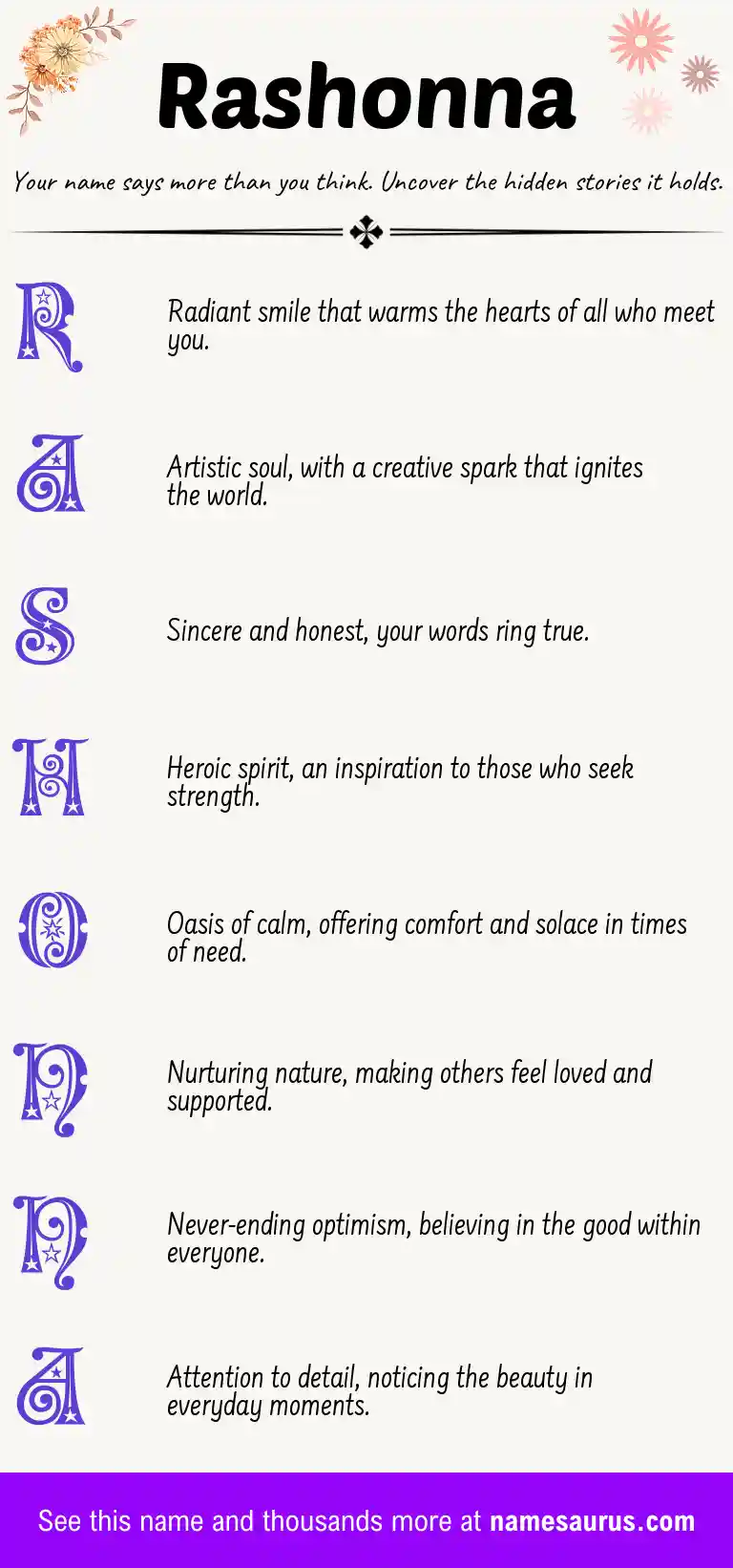 Acrostic poem about Rashonna.