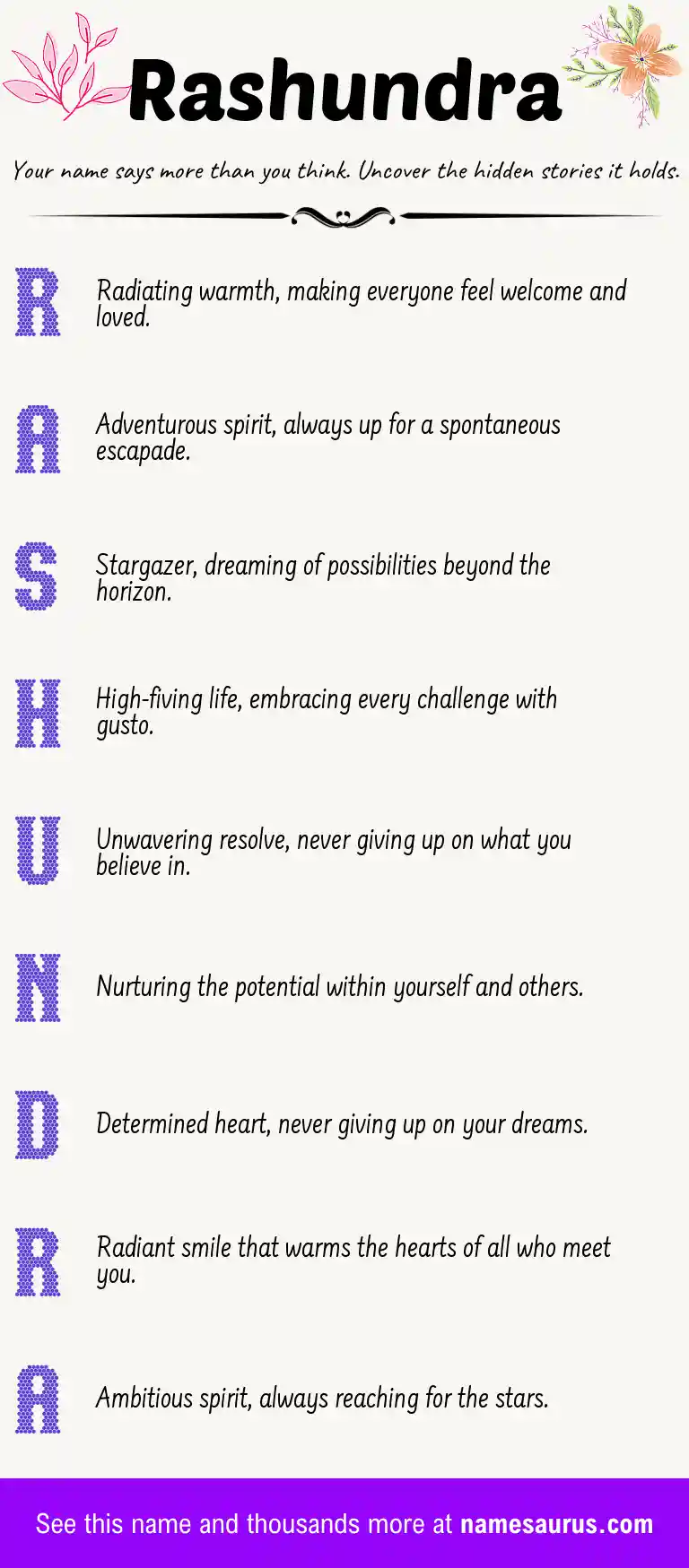 Acrostic poem about Rashundra.