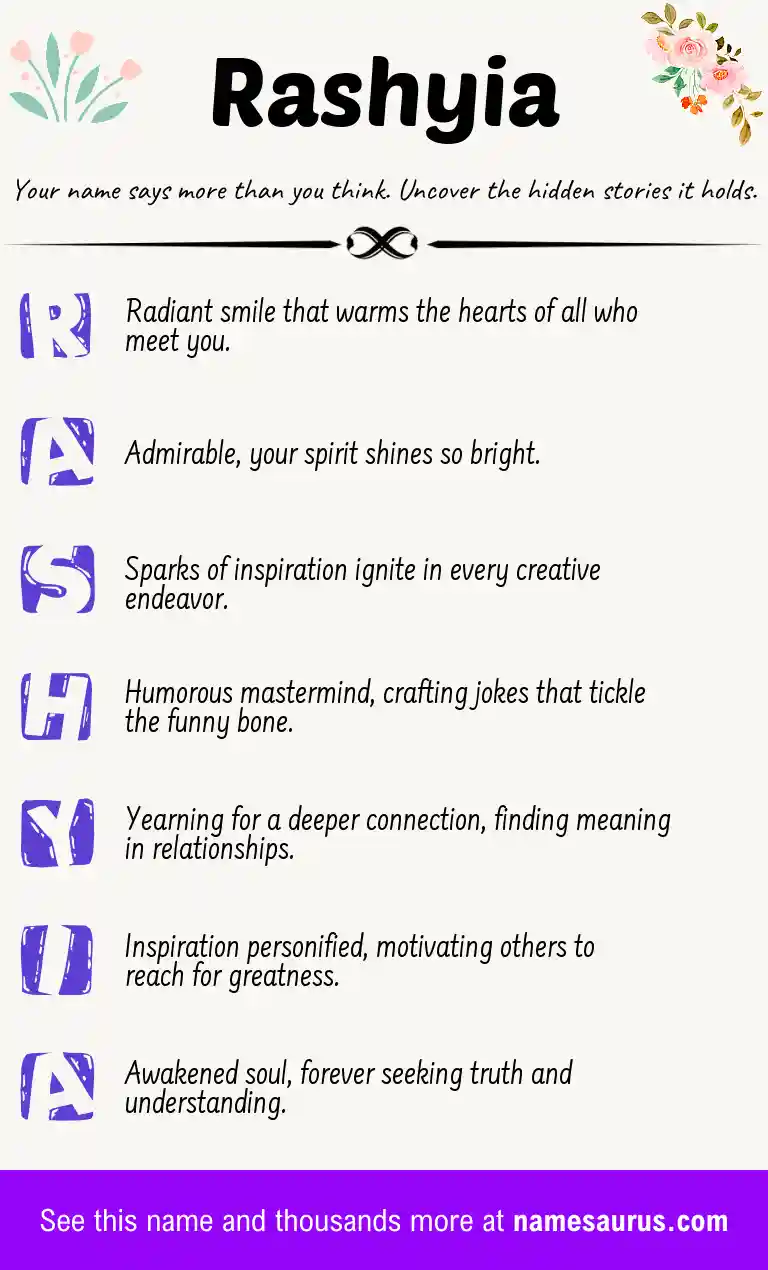 Acrostic poem about Rashyia.