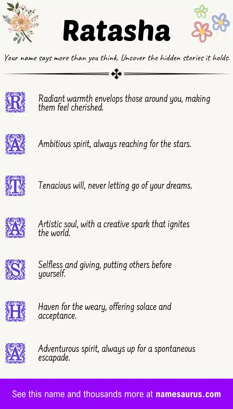 Acrostic poem about Ratasha.