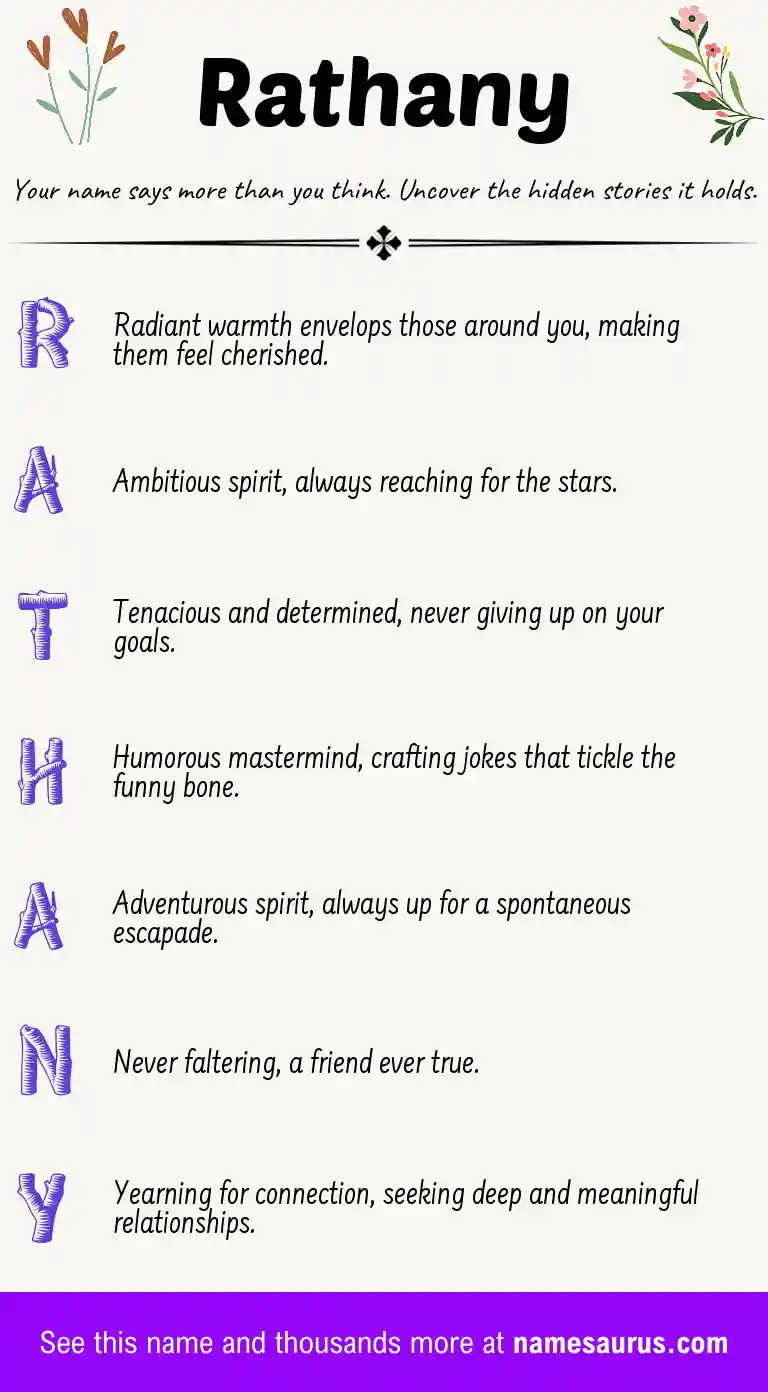 Acrostic poem about Rathany.