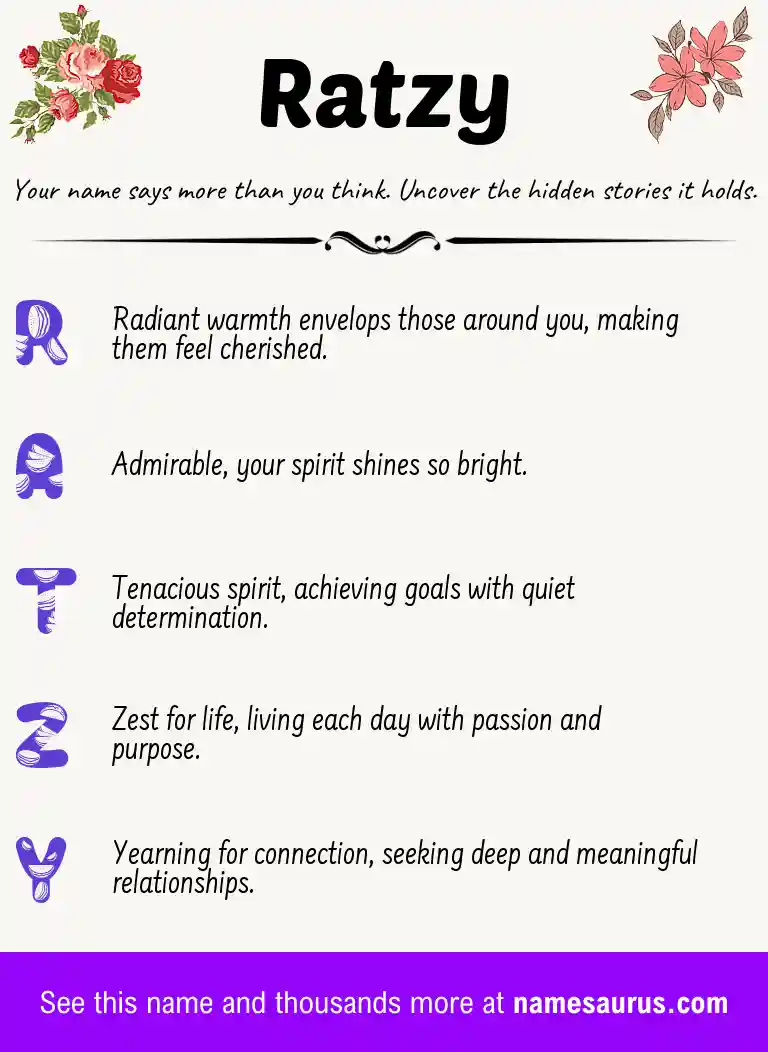 Acrostic poem about Ratzy.