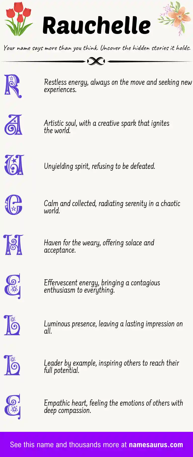 Acrostic poem about Rauchelle.