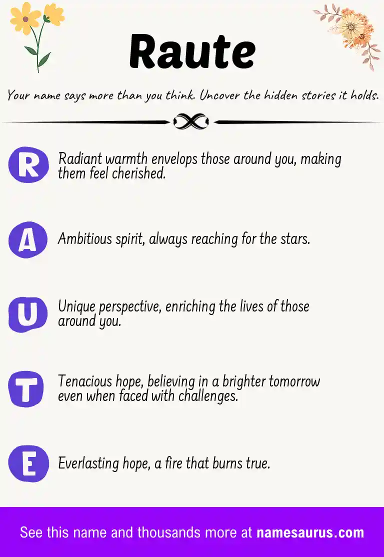 Acrostic poem about Raute.