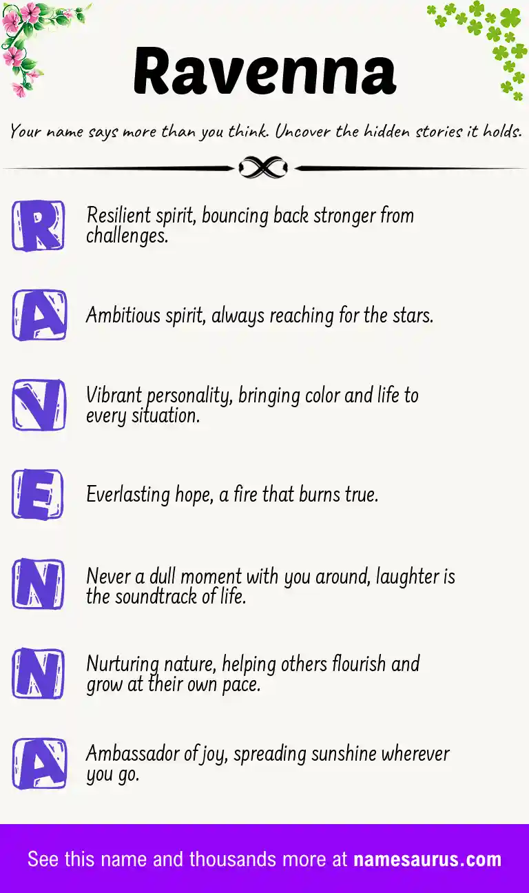 Acrostic poem about Ravenna.