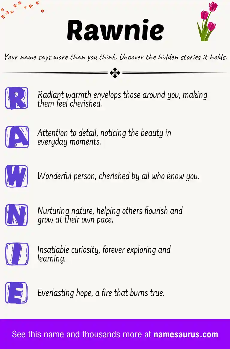 Acrostic poem about Rawnie.
